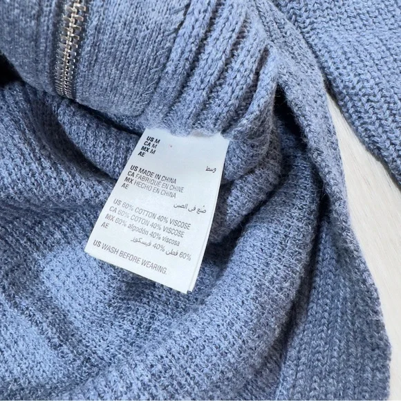 INC Textured Blue Knit Sweater M - Picture 4 of 7